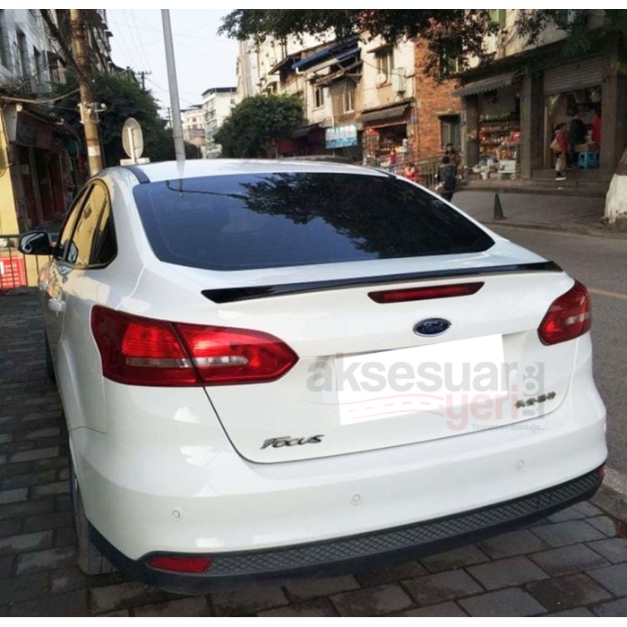 Ford Focus 2012-2018 Sedan Bagaj Üstü Spoiler Parlak Siyah Boyalı İthal Ürün Plastik