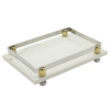 Line Serisi Sunum Tepsisi Chrome-PVD Gold D-K-G Porselen 23x33x8 cm 304 Paslanmaz ve Pirinç