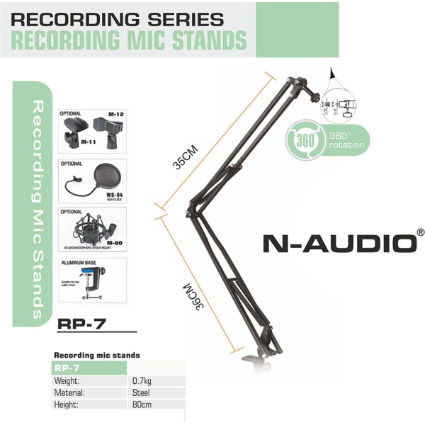 Rp-7 36Cm Podcast Akrobat Masa Monteli Mic Stand