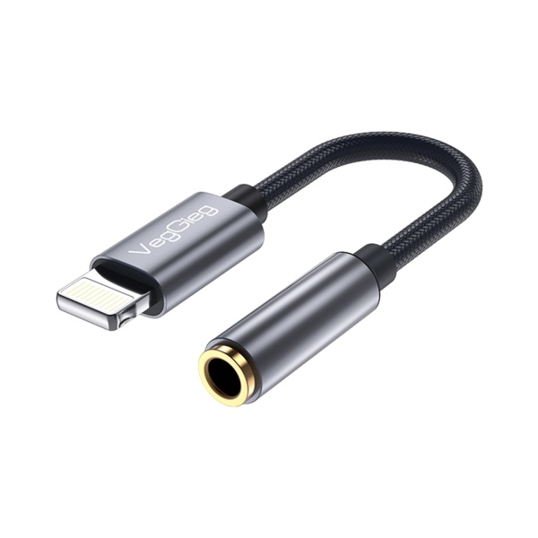 VegGieg V-A619 iPhone Lightning to 3.5mm Örgülü Kulaklık Dönüştürücü Adaptör