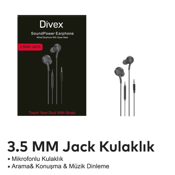 Divex Dh-262 3 5Mm Jack Slikonlu Kulaklık