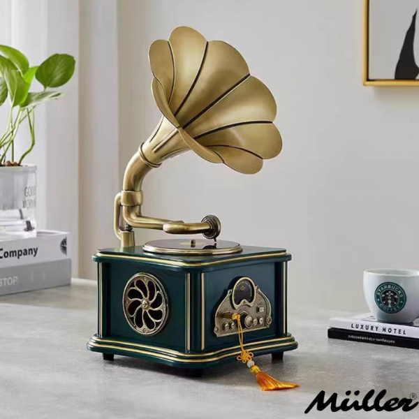 Müller Md-88 Dekoratif Bluetooth Gramofon Dark Green 220*200*400Mm