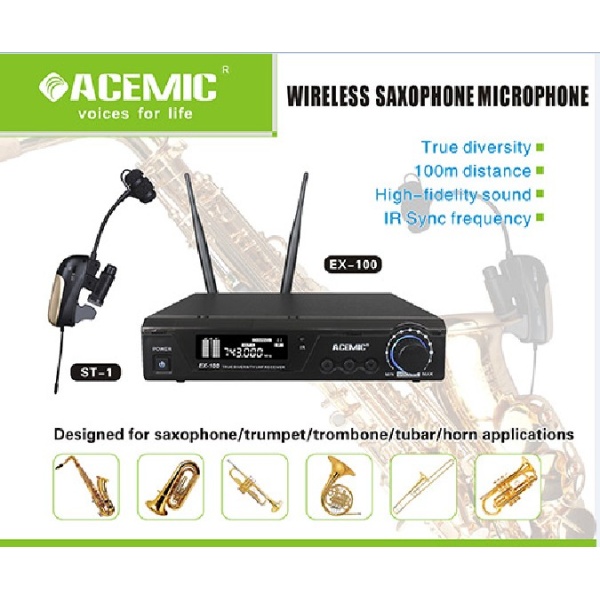 Acemic Ex-100/St-1Uhf Wireless Instrument Microphone