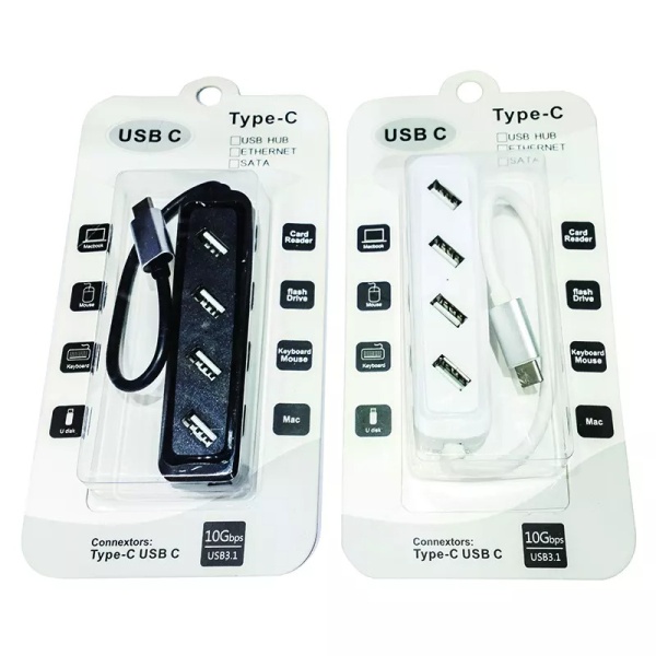 Type-C Hub 4İn1 Usb 3 1 Hub 4 İn 1 For Laptop Pc For Macbook Pro Type-C Hub Usb3 1 Usb-C To 4 Ports