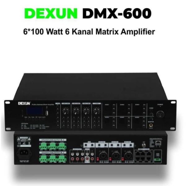 Dexun DMX-600 6 Kanal Matrix Amplifikatör