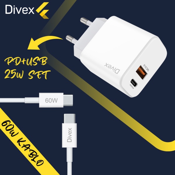 Divex Ds-228 25W Qc:3 0 Pd ve Usb Typc-E Şarj Seti