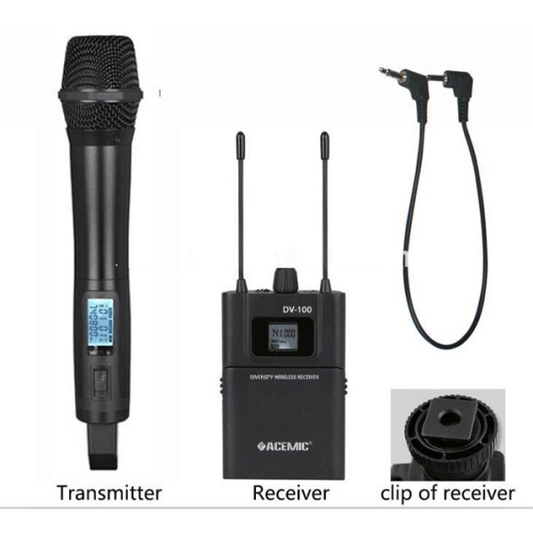 Acemic Dv-100H El Uhf Wireless Camera Microphone System