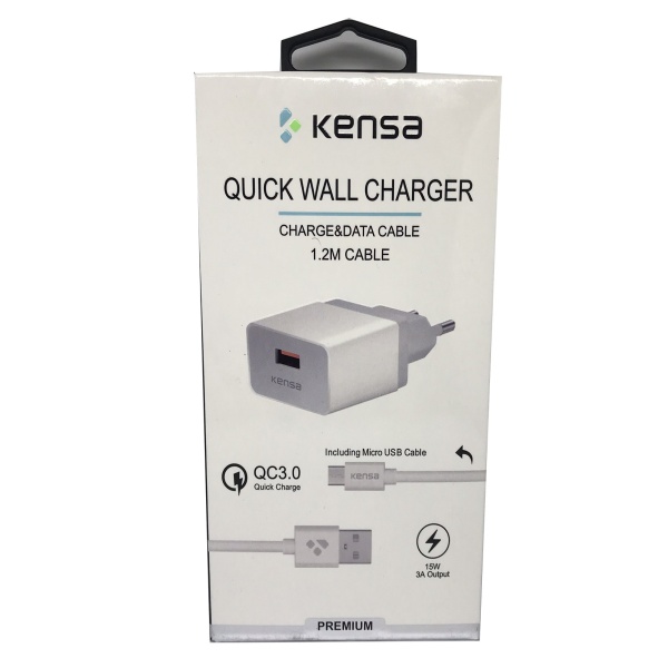 Kensa Usb Wall Charger Qc3 0 Type-C Qc-50 Hızlı Şarj Kablolu