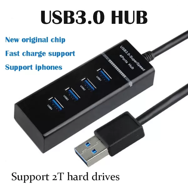 Usb Hub Usb 3 0 4 Port Güç Adaptörü Pc Laptop İçin 4 Dock Splitter Hab