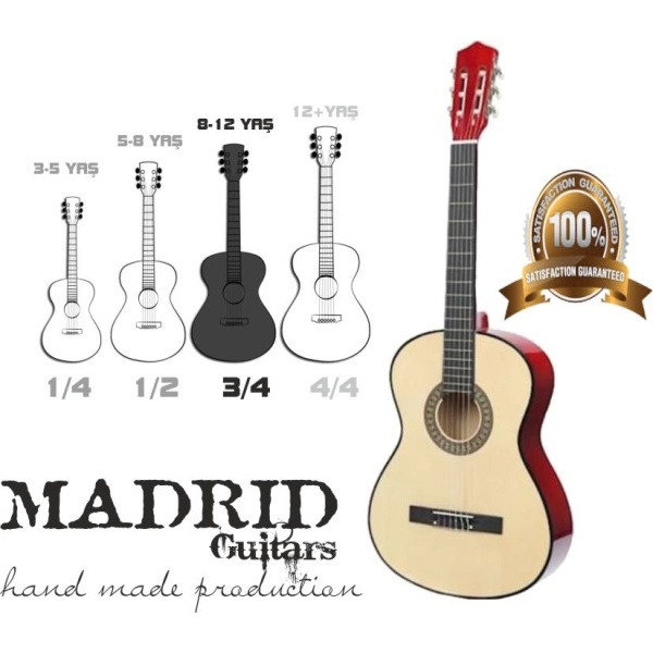 Madrid Mcg-034 36 Naturel Junior Klasik Gitar 3/4