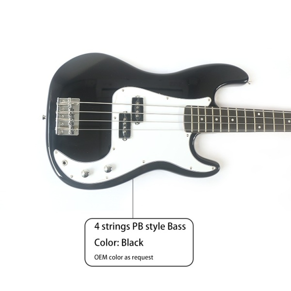 Azalea Pb Precision Electric Bass Guitar Black