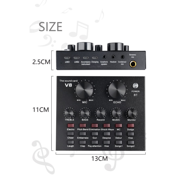 Oxid V8 Ses Kartı Ve Bm800 Mikrofon Seti Gen2