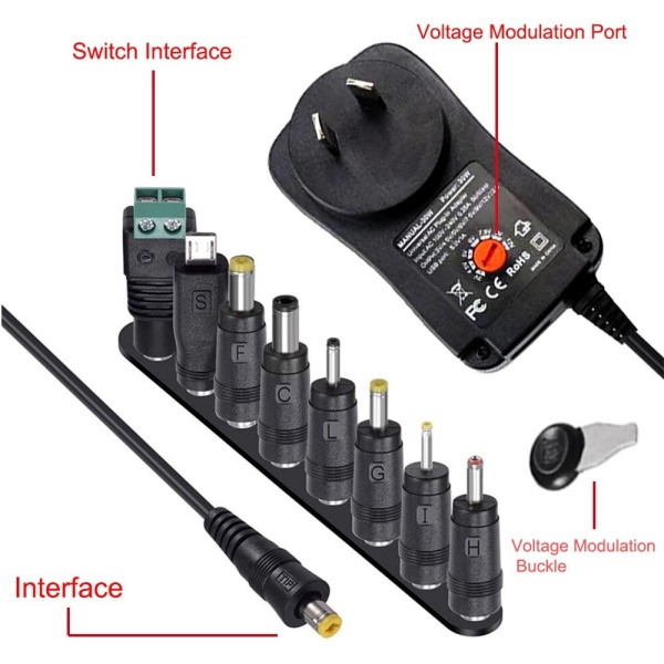 Oxid 12V 2 5Amper Ayarli Universal Adaptör 3Volt 12Volt Arasi