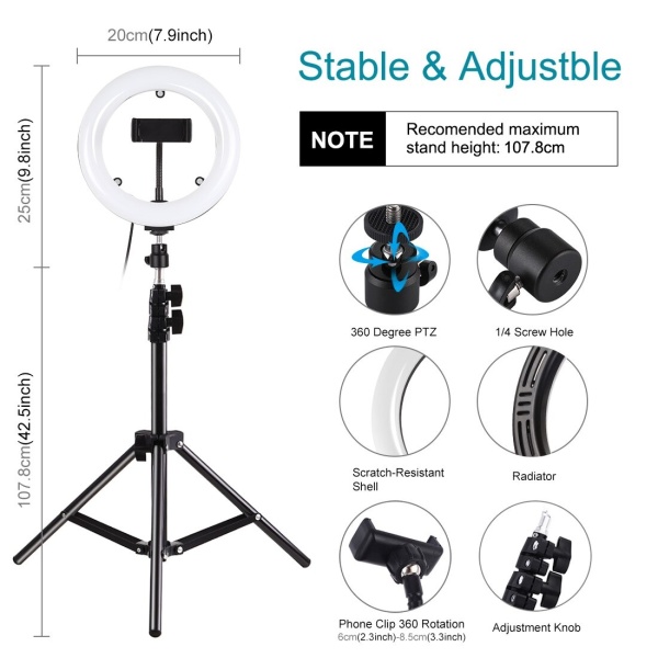 Oxid 20-8 20Cm Standlı Led Fill Light Photo Studio