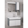 Estella-oa -65 Cm Ayna Dolaplı Seramik Lavabolu Mdf Banyo Dolabı Seti **hazır Kurulu**