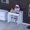 Modilayn EMİR 85 x 88 x 32,5 cm 1 Çekmece 2 Kapak 3 Raf 4 Bölme Çok Amaçlı Banyo & Mutfak Dolabı 