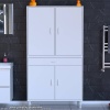 Modilayn YENİ AFRA 95x173x32,5 cm 1 Çekmece 4 Kapak 3 Raf 6 Bölme Çok Amaçlı Banyo & Mutfak Dolabı 