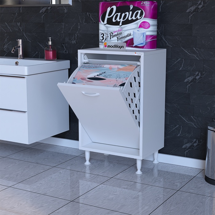 Modilayn SÖKE 50 x 75 x 32,5 cm Çamaşır Hazneli Çok Amaçlı Banyo Dolabı