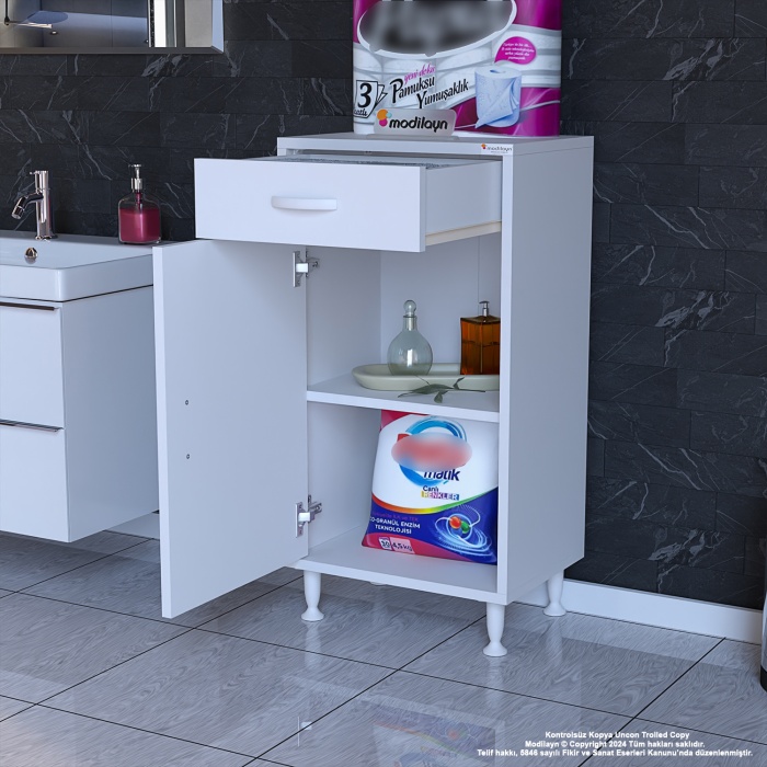 Modilayn EMİR 35 x 88 x 32,5 cm Kapaklı ve Çekmeceli Çok Amaçlı Banyo&Mutfak Dolabı