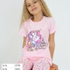 Kız Çocuk Pijama Takımı | Unicorn Desenli | Kapri ve Kısa Kollu Tshirt | 2-6 Yaş