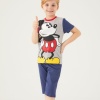 Mickey Mouse Baskılı Erkek Çocuk Takım | Şort & Tshirt | Mavi Renk | 3 - 9 Yaş