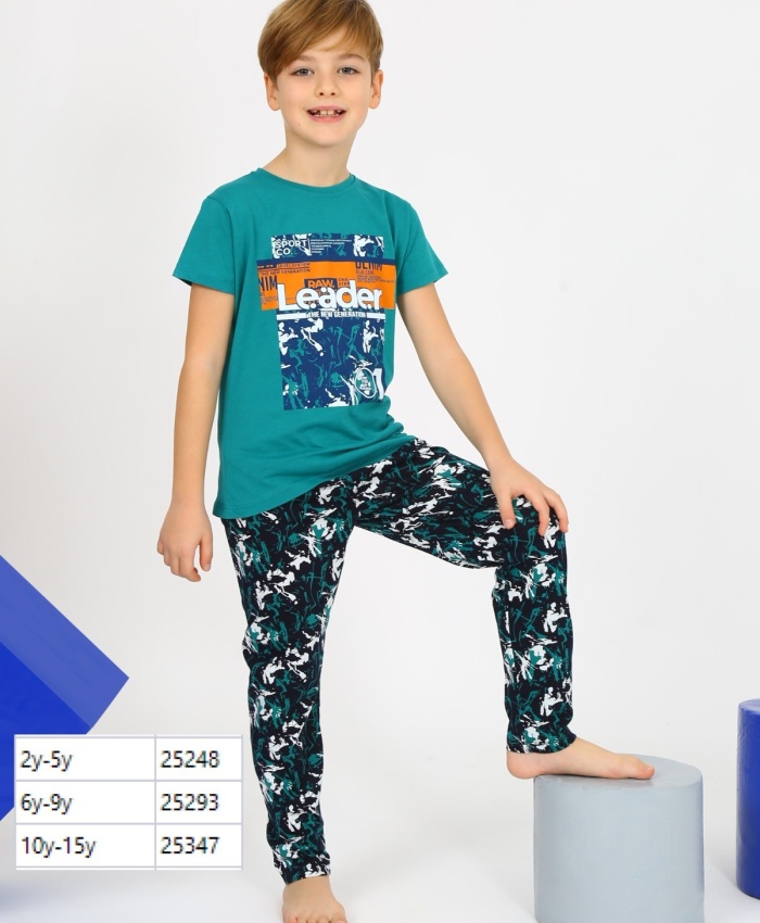 Erkek Çocuk Pijama Takımı | Kısa Kollu Tshirt ve Eşofman Altı | 6-9 Yaş