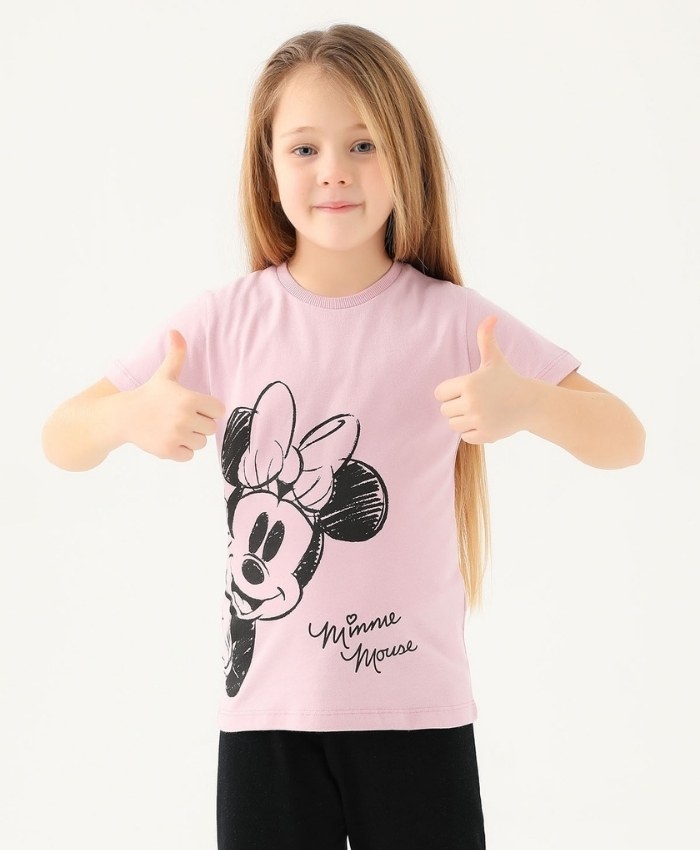 Minnie Mouse Baskılı Kız Çocuk Tshirt | Pembe Renk | 4 - 6 Yaş