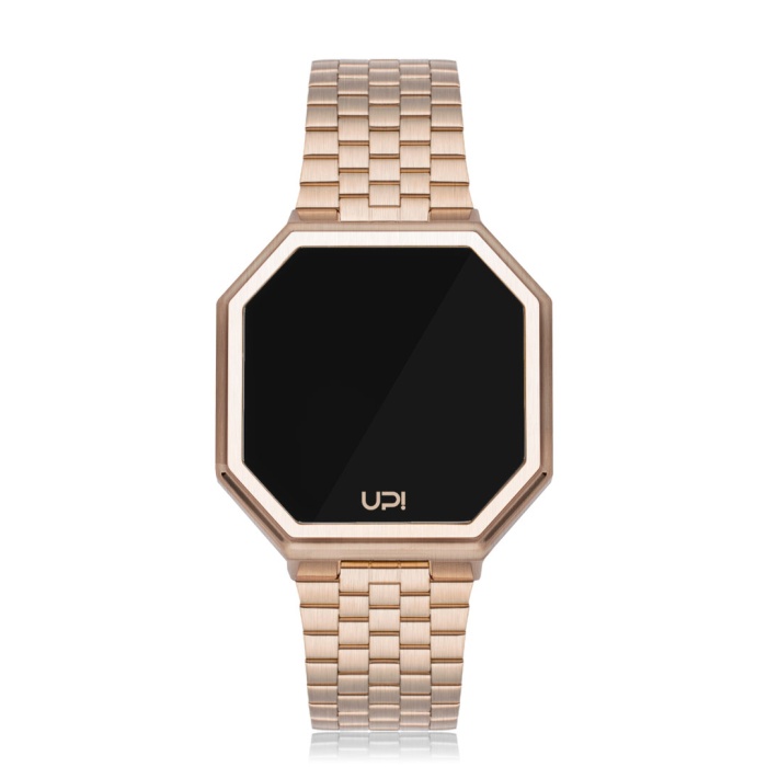 UPWATCH EDGE MATTE ROSE GOLD + Dört Fonksiyonlu Dokunmatik Ekranlı Dijital Led Kol Saati