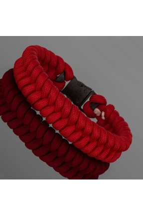 Kırmızı Yılan Örgüsü Paracord Bileklik - PAR0101