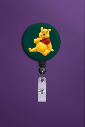 Winnie The Pooh Metal Buton Yoyo Yaka Kartığı Kart Tutucu Yoyo Kartlık - MBY0002