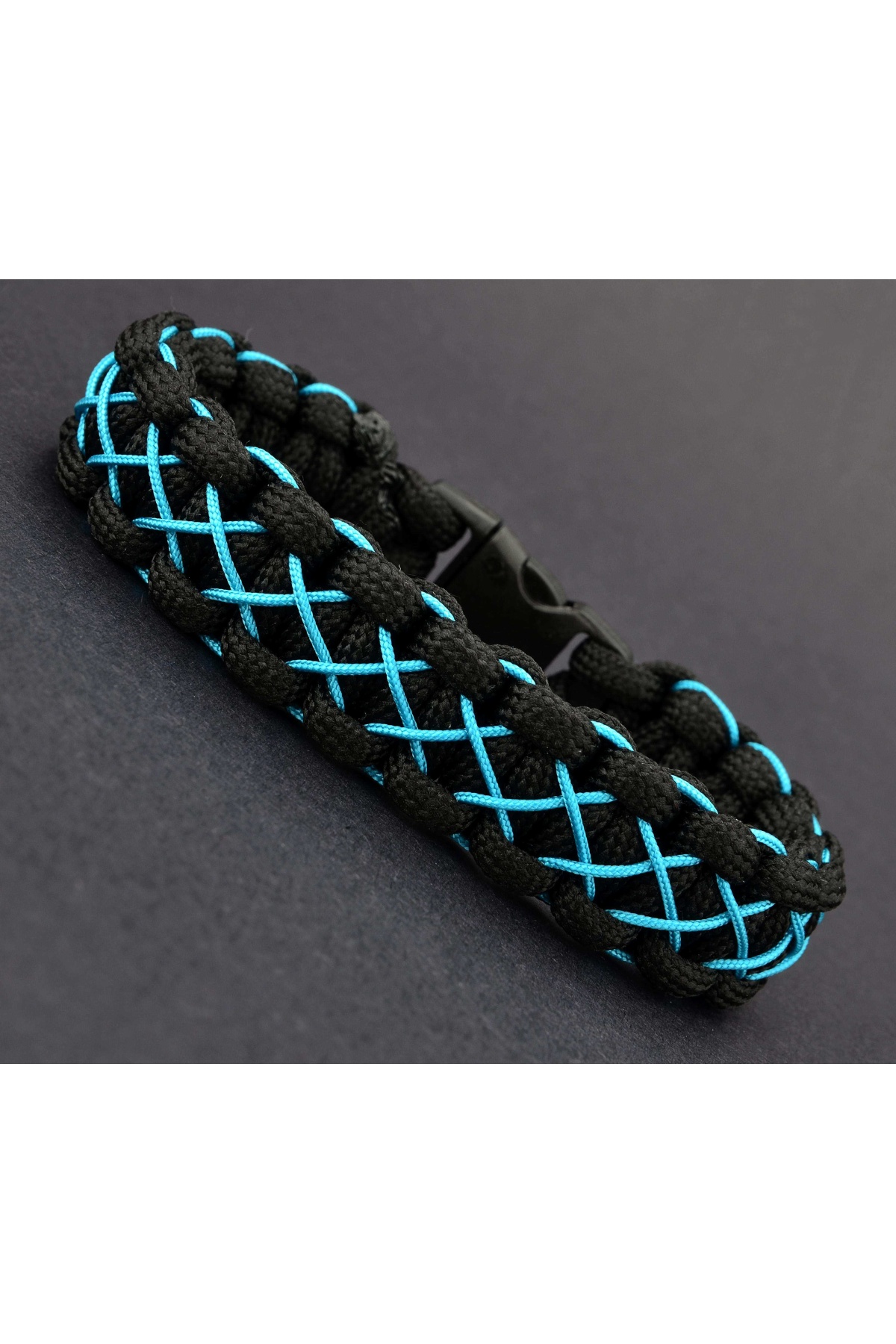 Siyah Turkuaz Paracord Bileklik - PAR0064