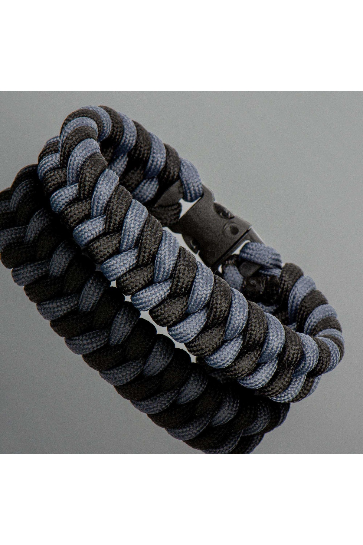 Salamur Grisi ve Siyah Survival Yılan Paracord Bileklik - PAR0108