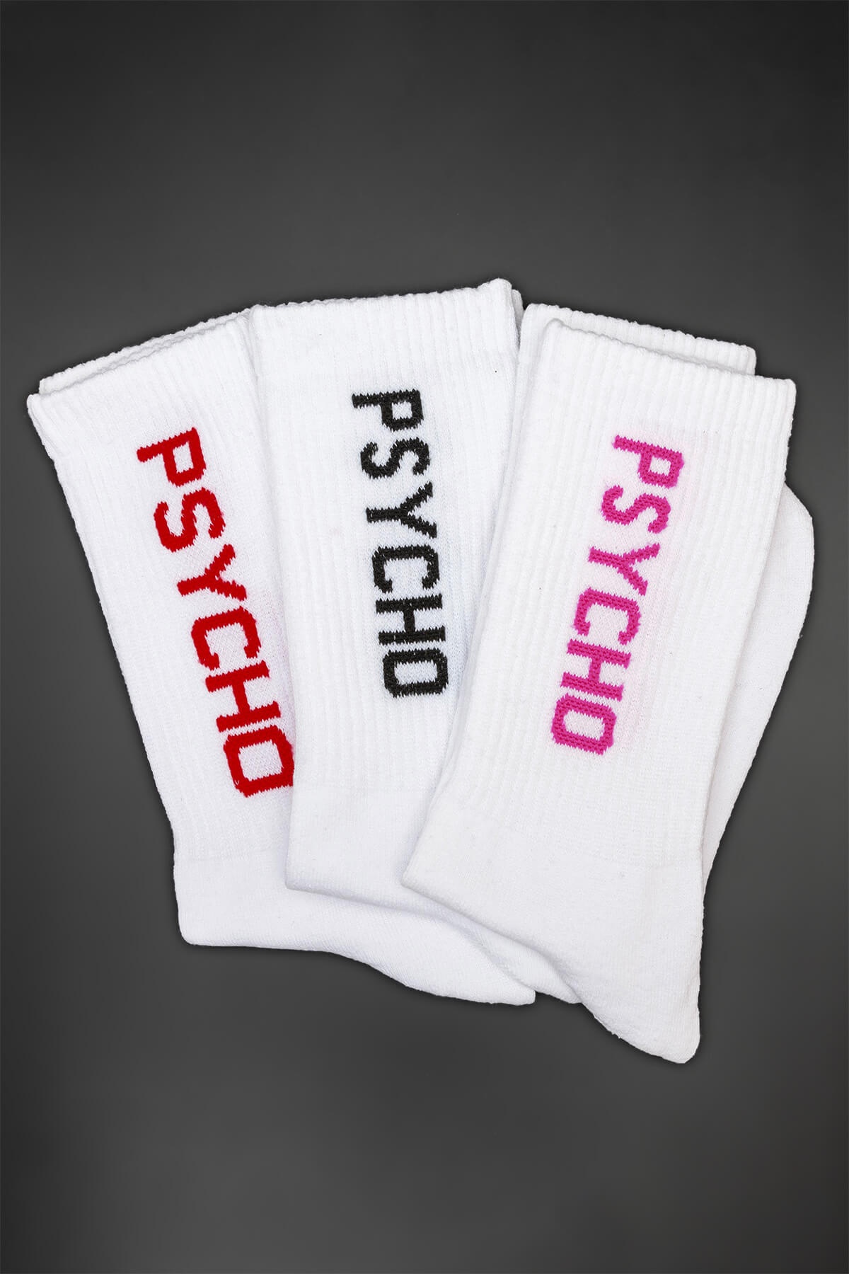 Psycho Kırmızı Unisex Çorap Erkek Çorap Kadın Çorap Soket Çorap - CRP0005