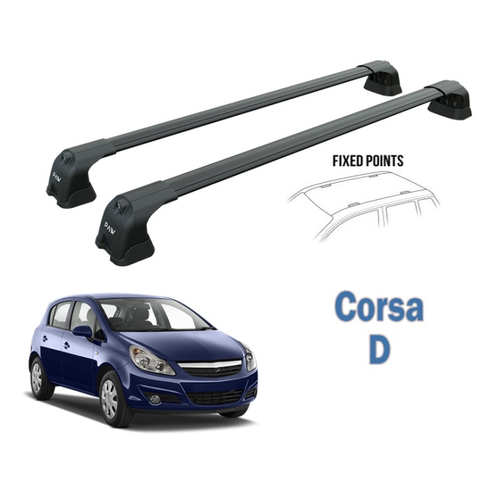 Opel Corsa D Portbagaj Taşıyıcı Ara Atkısı Siyah Set 2007-2015 Paw Pro 3