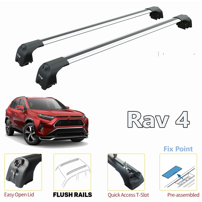 Tyt Rav 4 XA50 Ara Atkısı Tavan Taşıyıcı Gri Set Pro 2