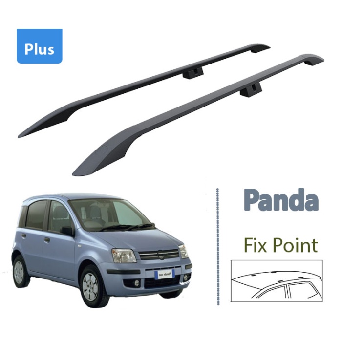 Fiat Panda 169 Üst Tavan Çıtası Taşıyıcı Bar Paw Plus 2002-2012 Siyah