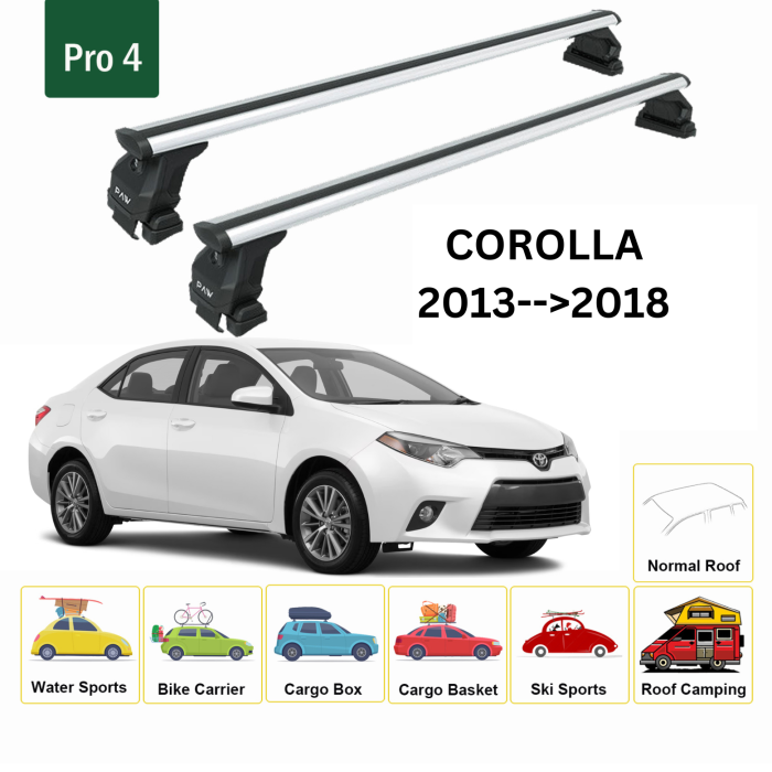 Toyota Corolla Portbagaj Taşıyıcı Ara Atkısı Tavan Taşıyıcı Paw Pro 4 2019--> Gri