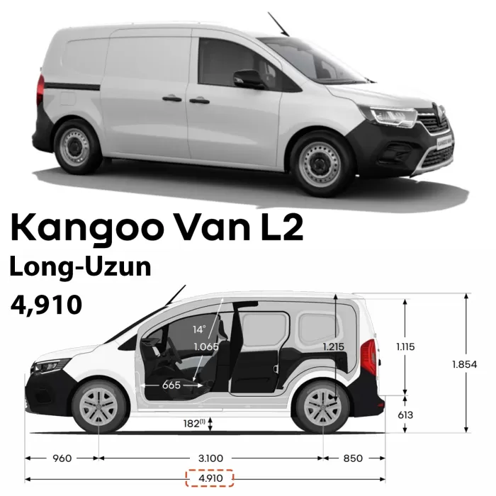 Renault Kangoo 2024-2025 Uzun Şase Aleminyum Üst Tavan Çıtasi Plus Serisi Gri