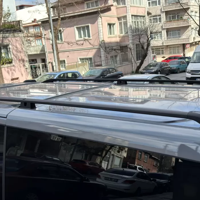 Volkswagen Transporter T7 Uzun Kasa 2024- Sonrası Alüminyum Üst Tavan Çıtası Plus Serisi Siyah