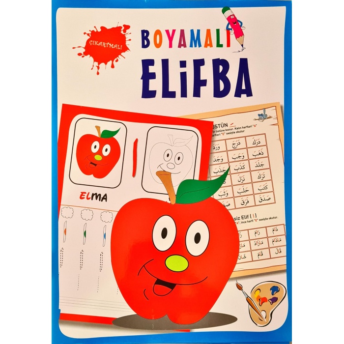 Boyamalı Çıkartmalı Elifba - Elmalı Elifba