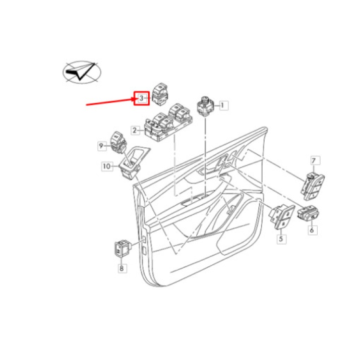 Cam Düğmesi - Tekli (VW)(4M0959855)(Audi A4 Q7 R8)