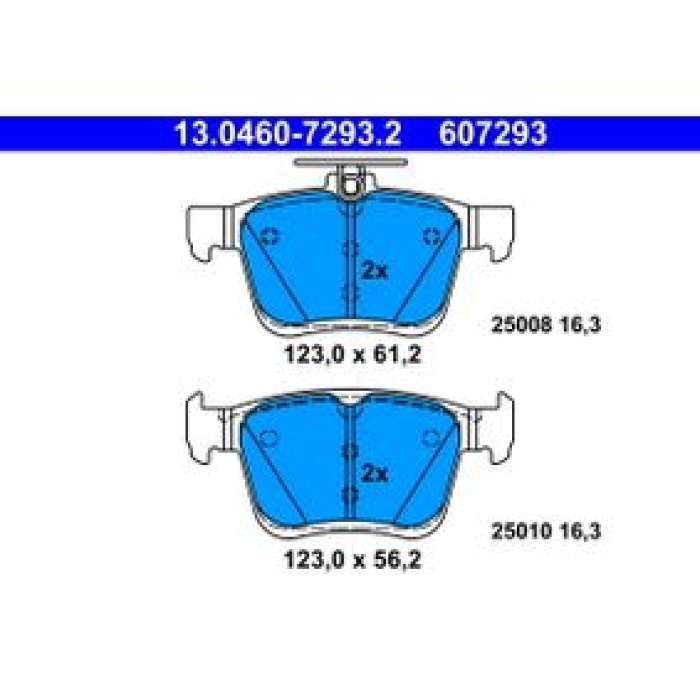 Fren Balata Seti (Arka)(ATE)(13.0460-7293.2)(VW AUDI SEAT SKODA)