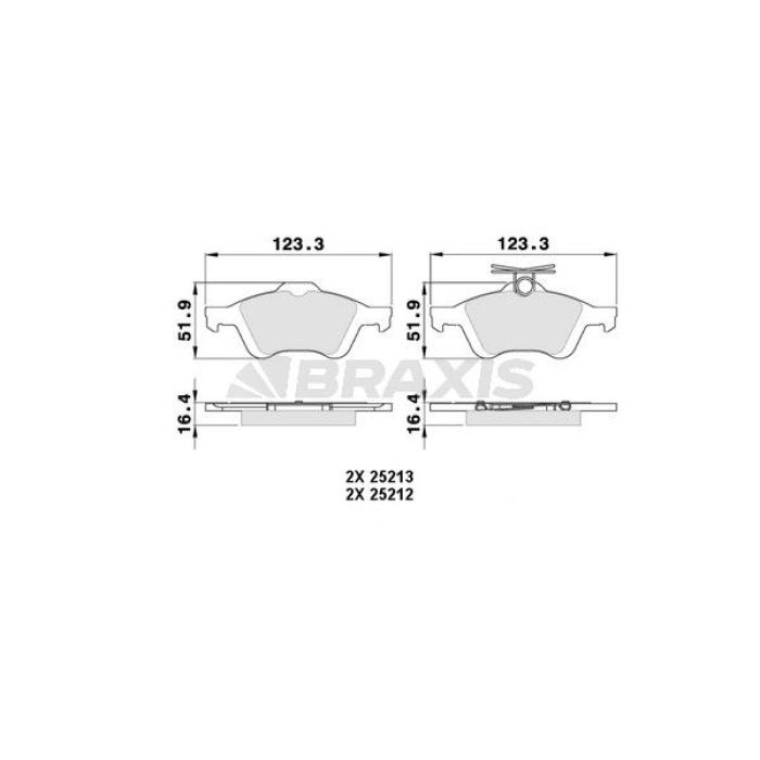 Fren Balata Seti (Arka)(BRAXIS)(AA0025)(Focus C-Max, PEUGEOT 508)