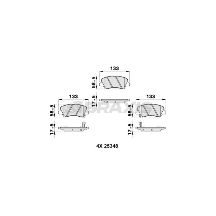 Fren Balata Seti (Ön)(BRAXIS)(AB0308)(HYUNDAI i20, KIA Rio)