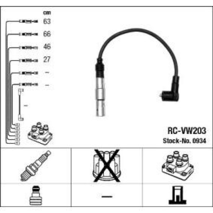 Buji Kablo Seti (NGK)(0934)(RC-VW203)(AUDI SEAT)