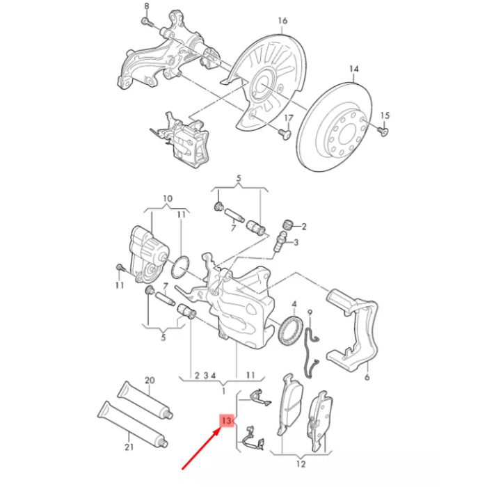 Balata Tutucu - Set (VW)(5WA698269B)