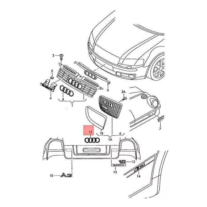 Amblem (AUDI)(8E98537422ZZ)