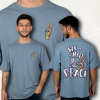 PEACE FİGÜR BASKILI OVERSIZE T-SHIRT