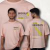 BROOKLYN  FİGÜRLÜ BASKILI OVERSIZE T-SHIRT %100 Pamuk Oversize Unisex T-shirt