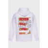 NYC SIRT BASKILI  ÜÇ İPLİK SWEATSHIRT OVERSIZE HOODIE